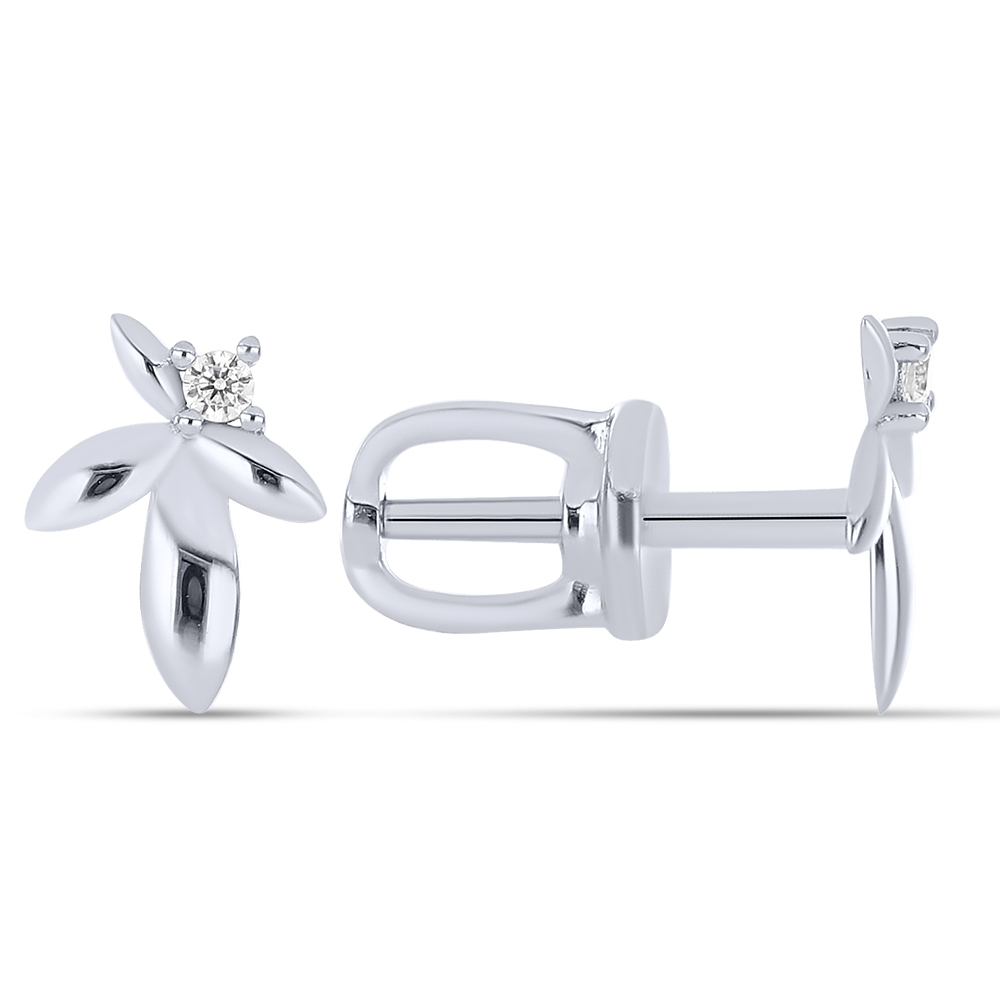 Náušnice z bieleho zlata s kameňmi SYN ZIRKÓN 5A- BIELY