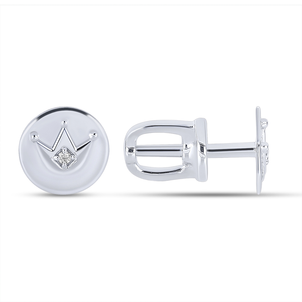 Náušnice z zlata biela s kameňmi Bezfarebný kubický zirkón