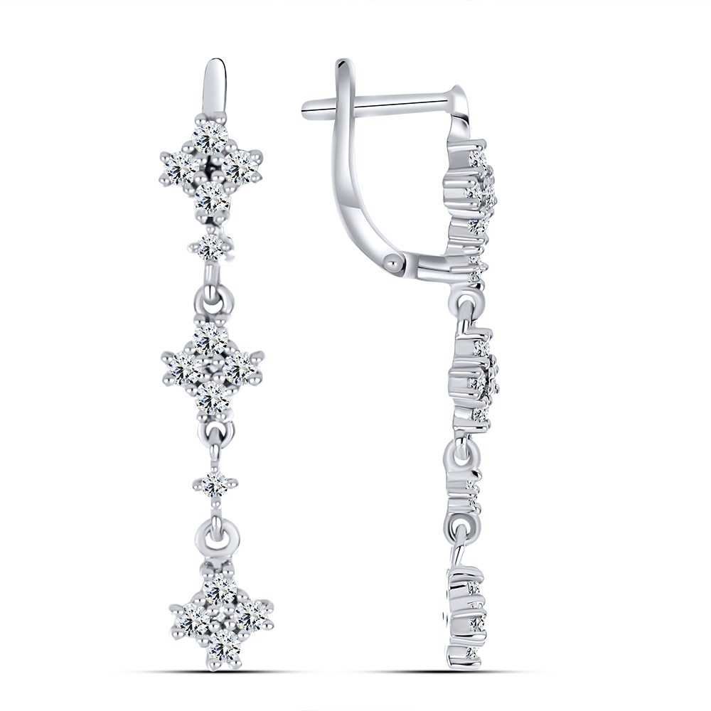 Náušnice z bieleho zo striebra s kameňmi SYN ZIRKÓN 5A- BIELY