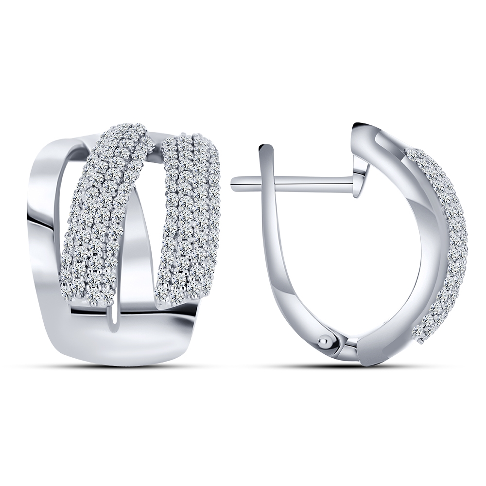 Náušnice z bieleho zo striebra s kameňmi SYN ZIRKÓN 5A- BIELY