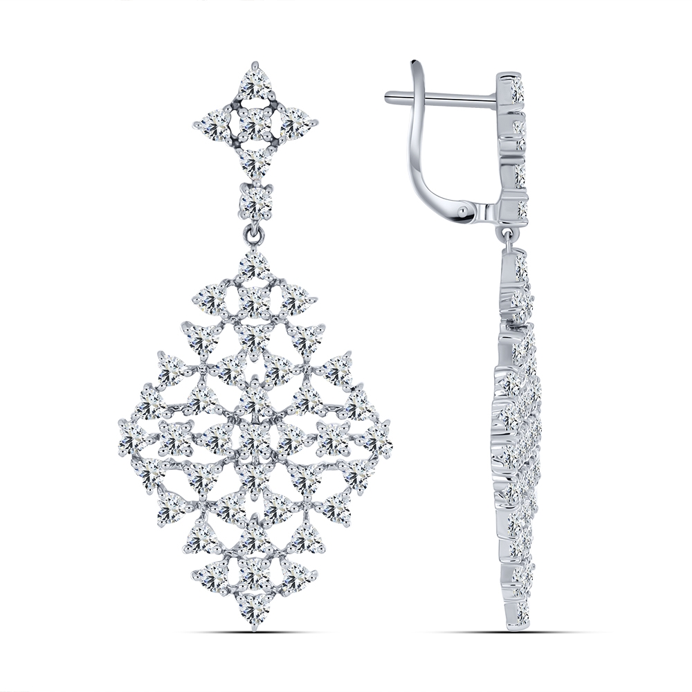 Náušnice z bieleho zo striebra s kameňmi SYN ZIRKÓN 5A- BIELY