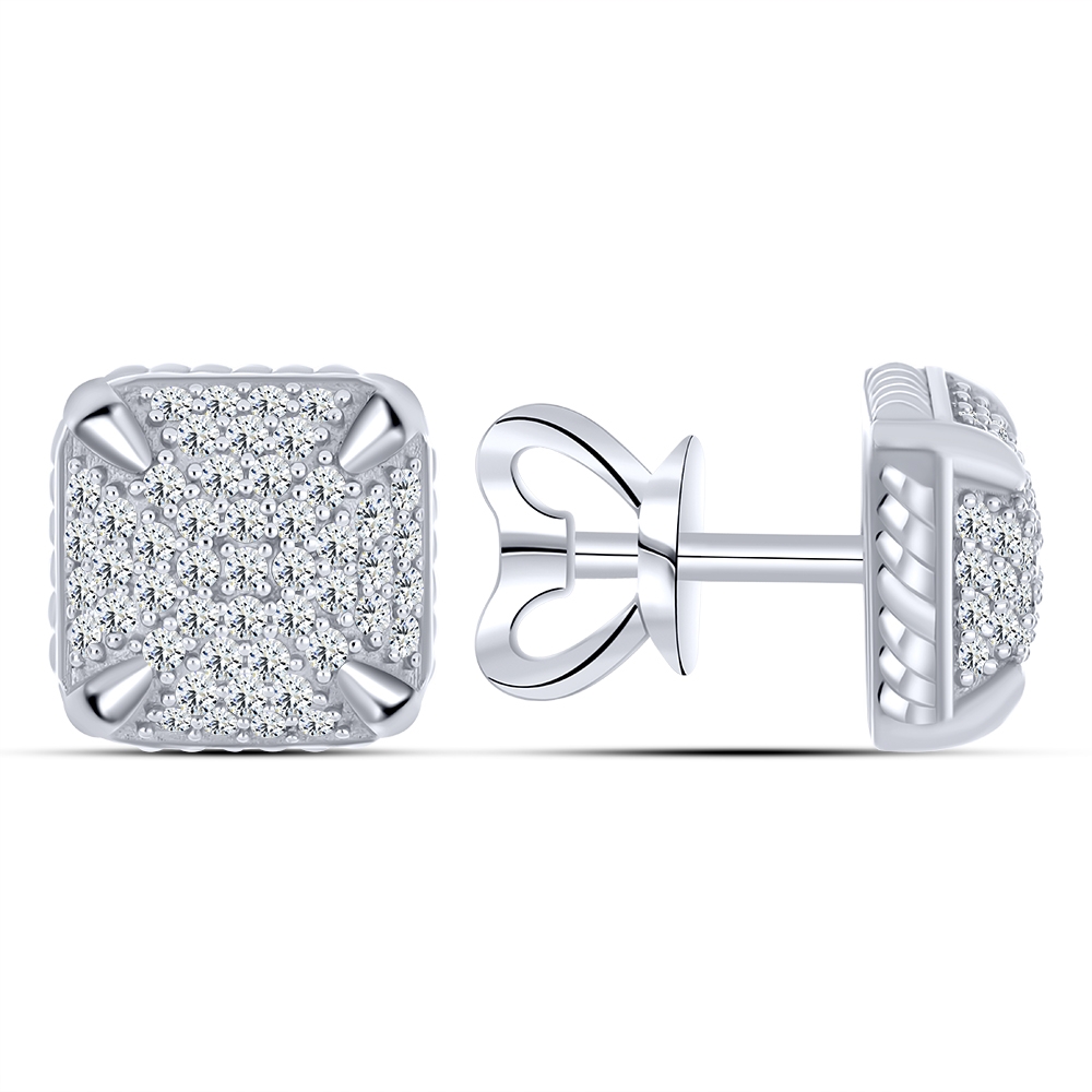 Náušnice z bieleho zo striebra s kameňmi SYN ZIRKÓN 5A- BIELY