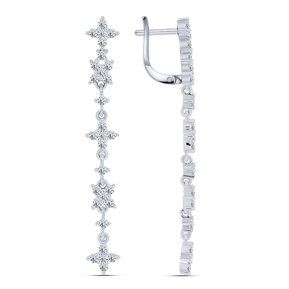 Náušnice z bieleho zo striebra s kameňmi SYN ZIRKÓN 5A- BIELY