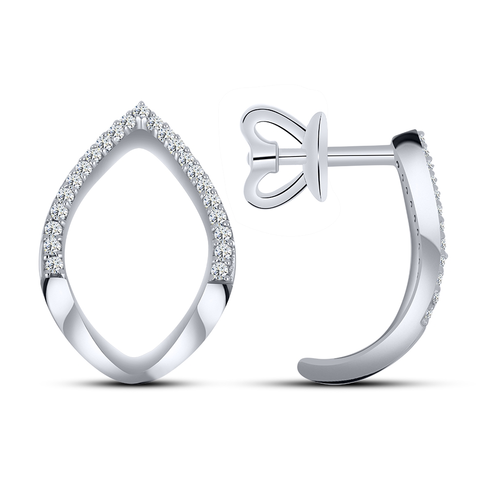 Náušnice z bieleho zo striebra s kameňmi SYN ZIRKÓN 5A- BIELY