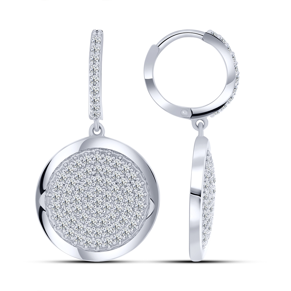 Náušnice z bieleho zo striebra s kameňmi SYN ZIRKÓN 5A- BIELY