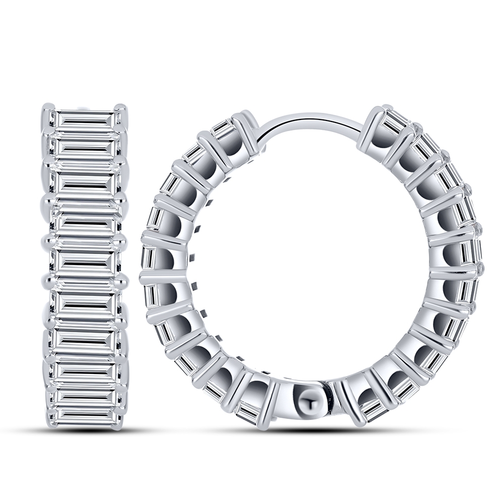 Náušnice  zo striebra s kameňmi SYN ZIRKÓN 5A- BIELY