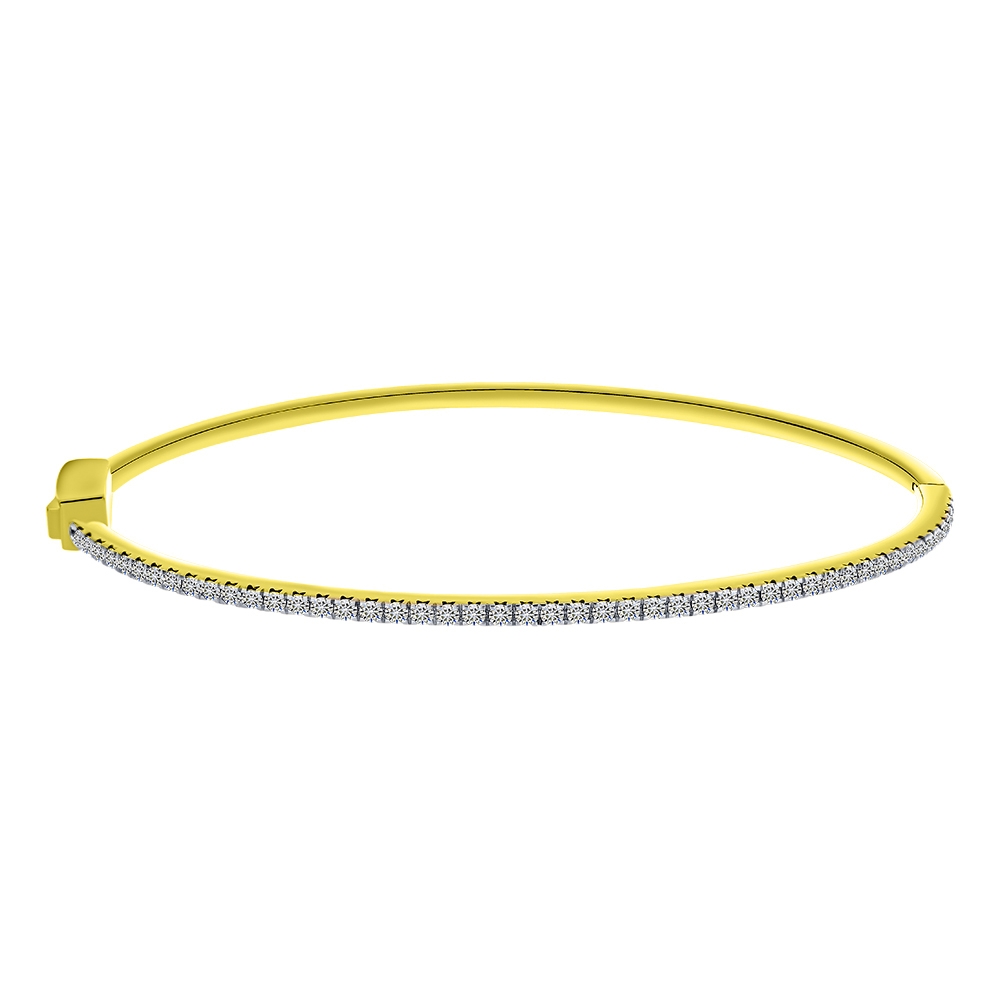 Náramok zo žltého zlata s kameňmi SYN ZIRKÓN 5A- BIELY