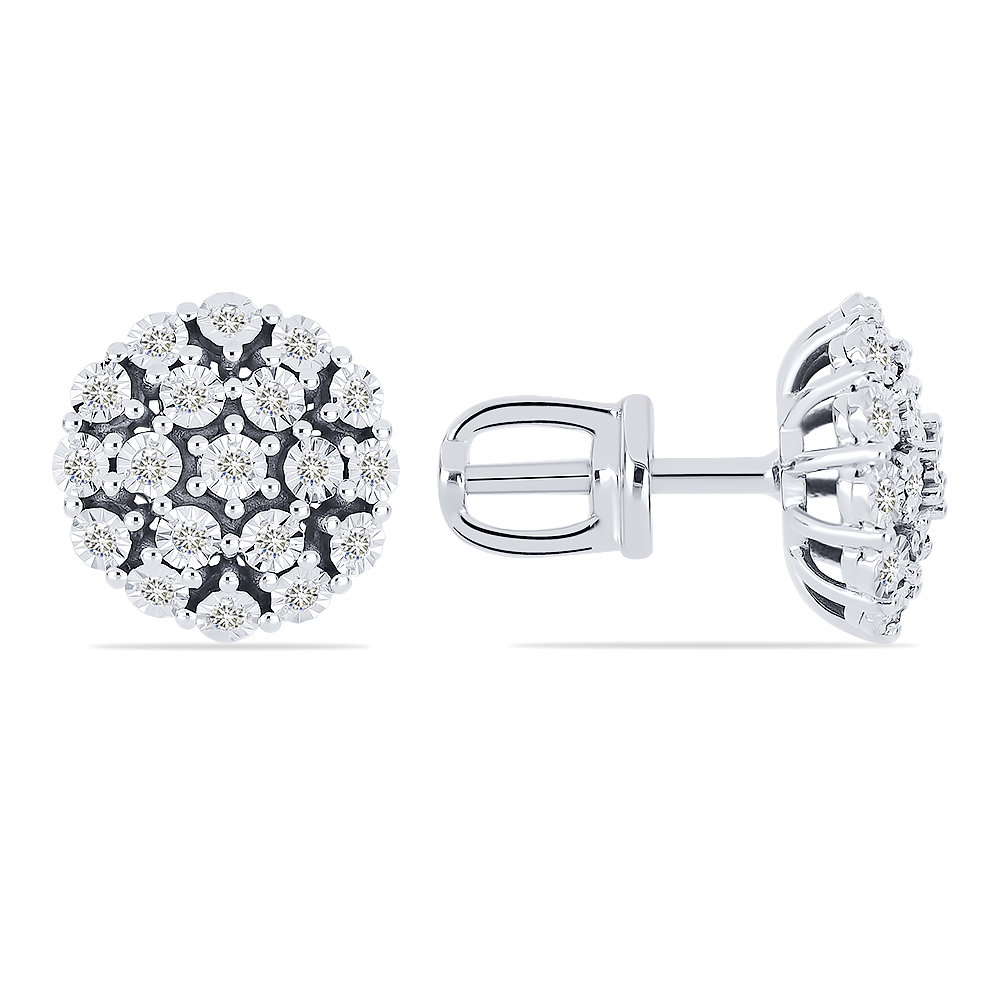 Náušnice z bieleho zlata s kameňmi DIAMANT