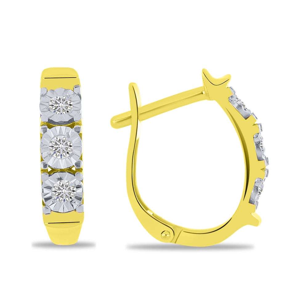 Náušnice zo žltého zlata s kameňmi DIAMANT