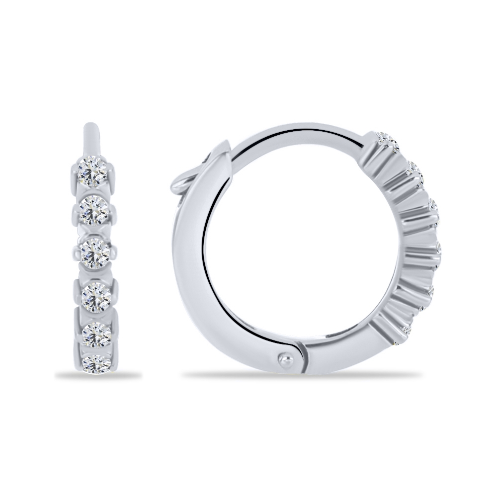 Náušnice z bieleho zlata s kameňmi SYN ZIRKÓN 5A- BIELY