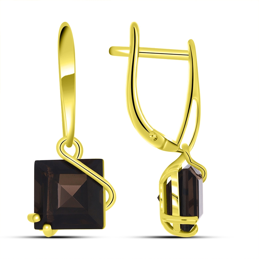 Náušnice zo žltého zlata s kameňmi ZÁHNEDA