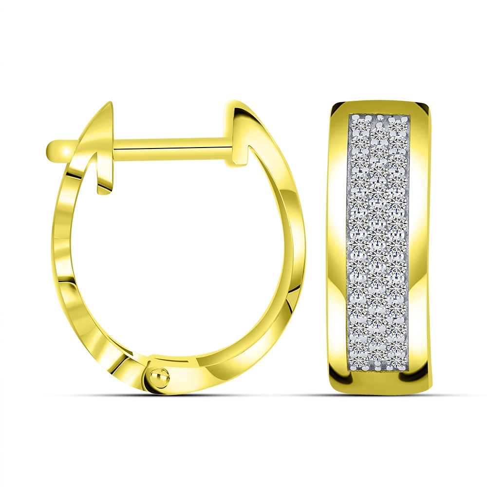 Náušnice z bieleho a zo žltého zlata s kameňmi SYN ZIRKÓN 5A- BIELY