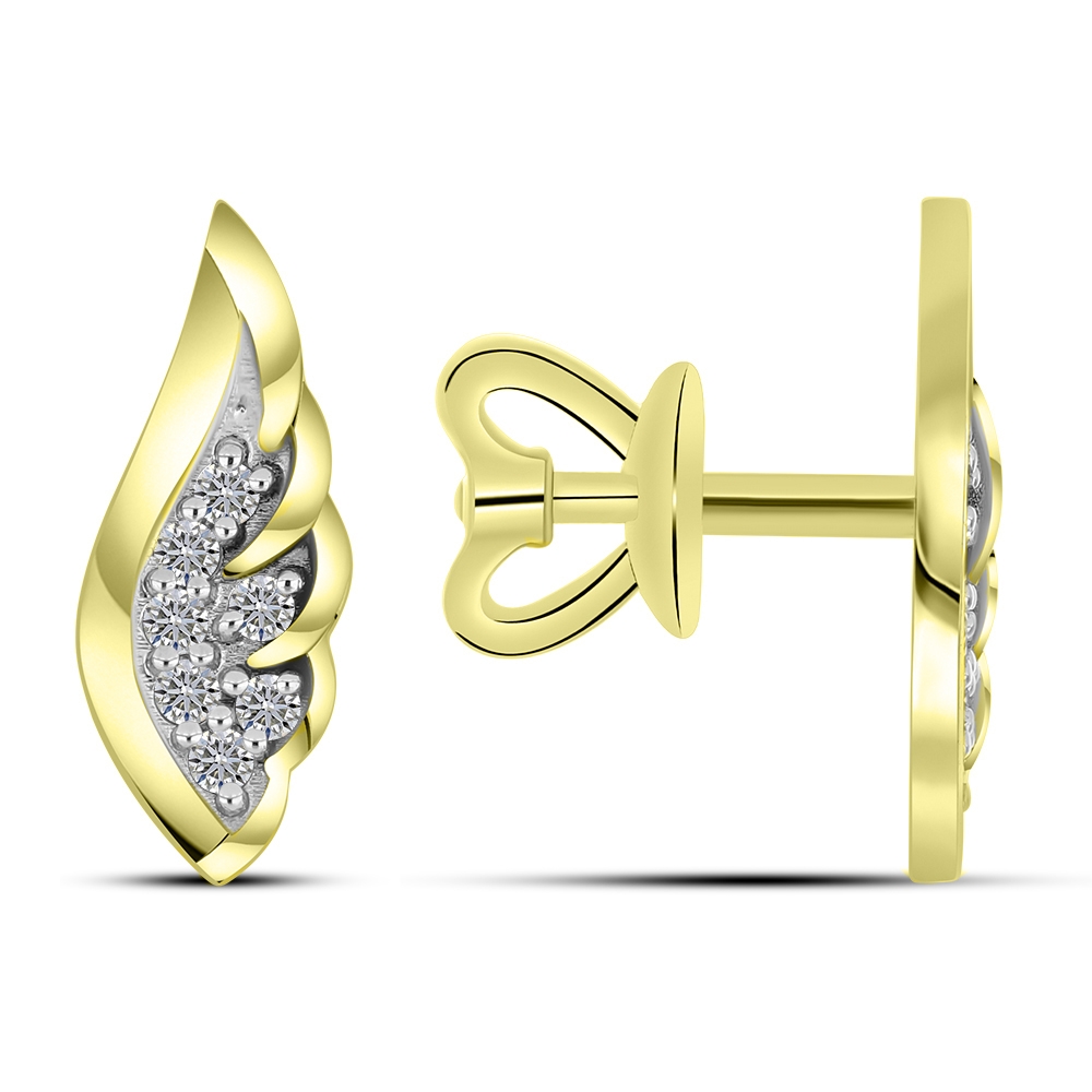 Náušnice zo žltého zlata s kameňmi Diamant