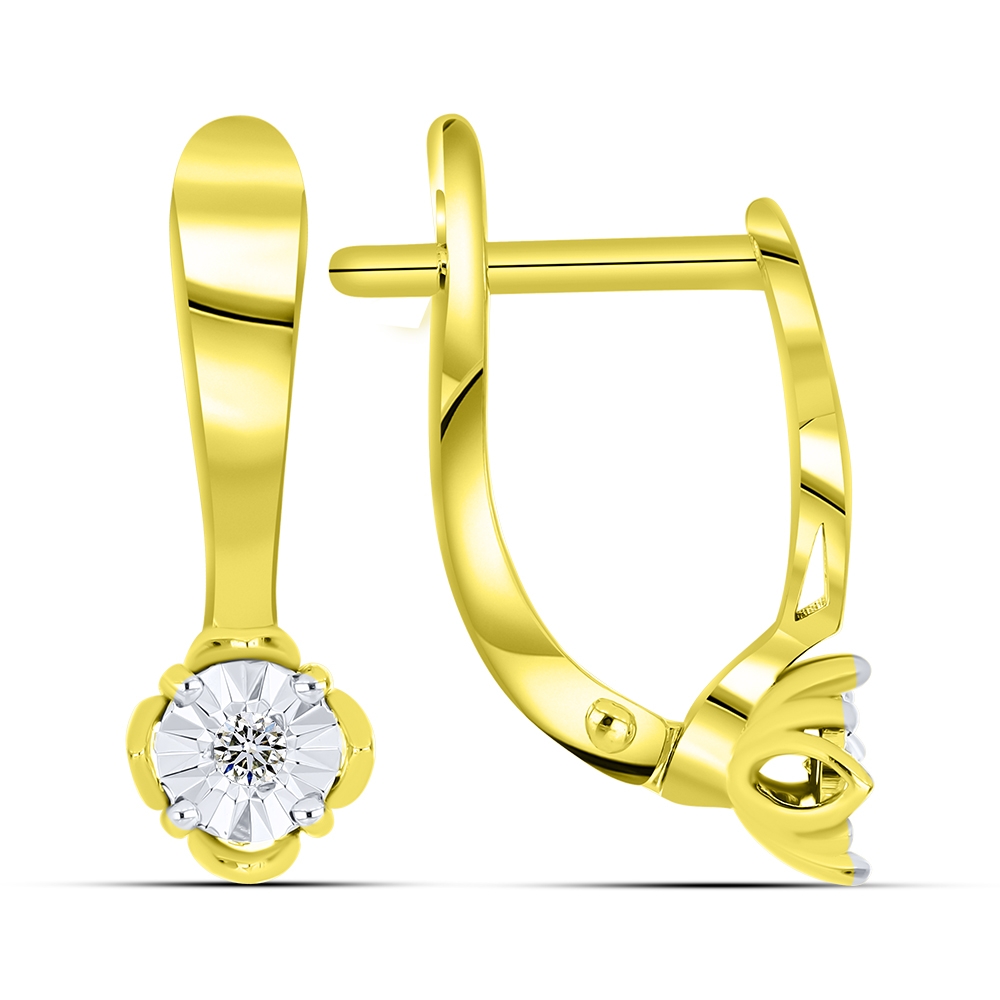 Náušnice z bieleho a zo žltého zlata s kameňmi SYN ZIRKÓN 5A- BIELY