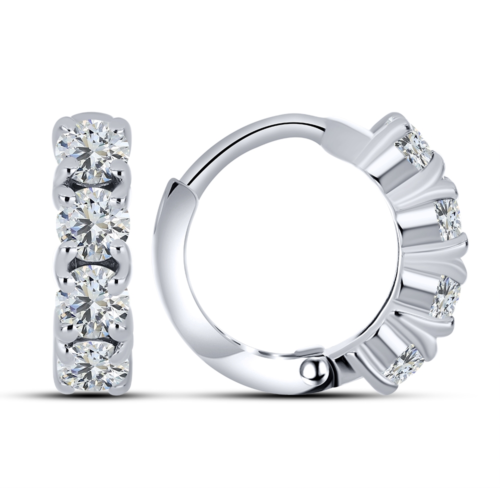 Náušnice z bieleho zlata s kameňmi SYN ZIRKÓN 5A- BIELY