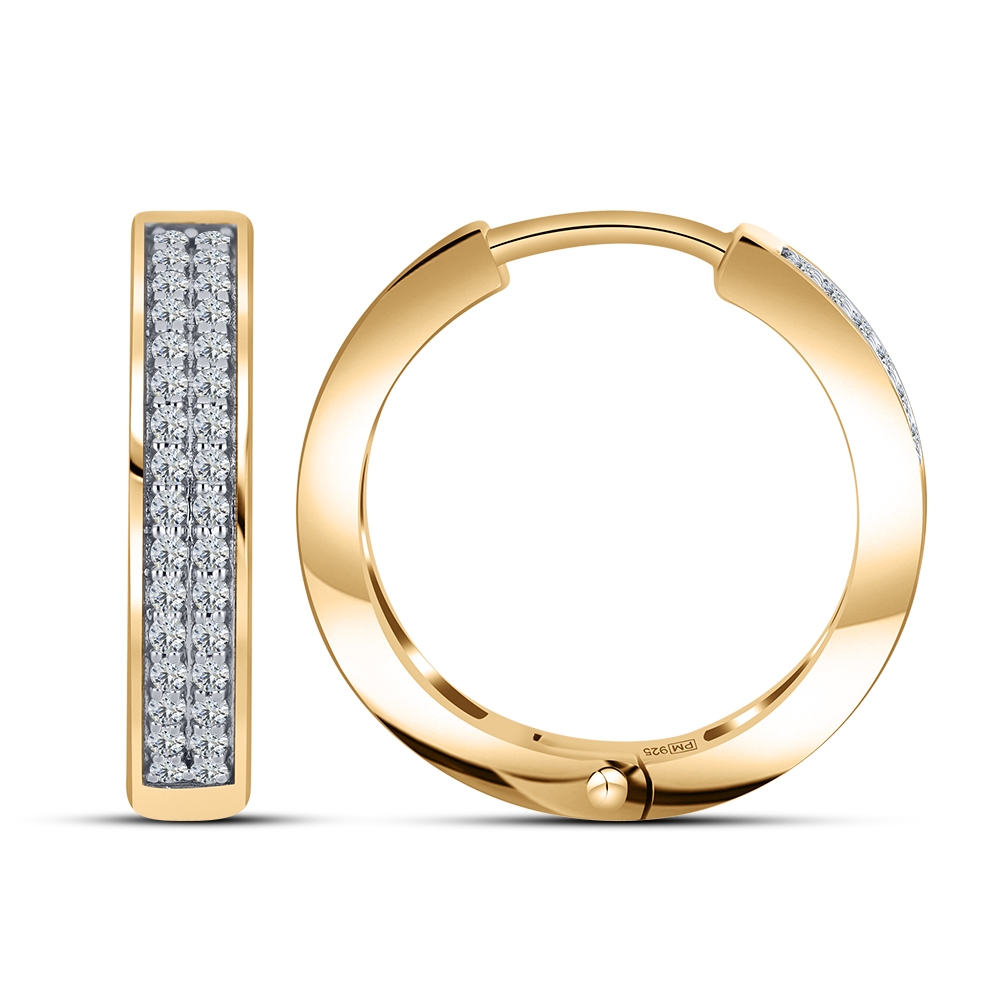 Náušnice z ružového zlata s kameňmi SYN ZIRKÓN 5A- BIELY