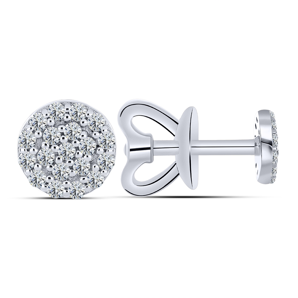 Náušnice z bieleho zlata s kameňmi SYN ZIRKÓN 5A- BIELY