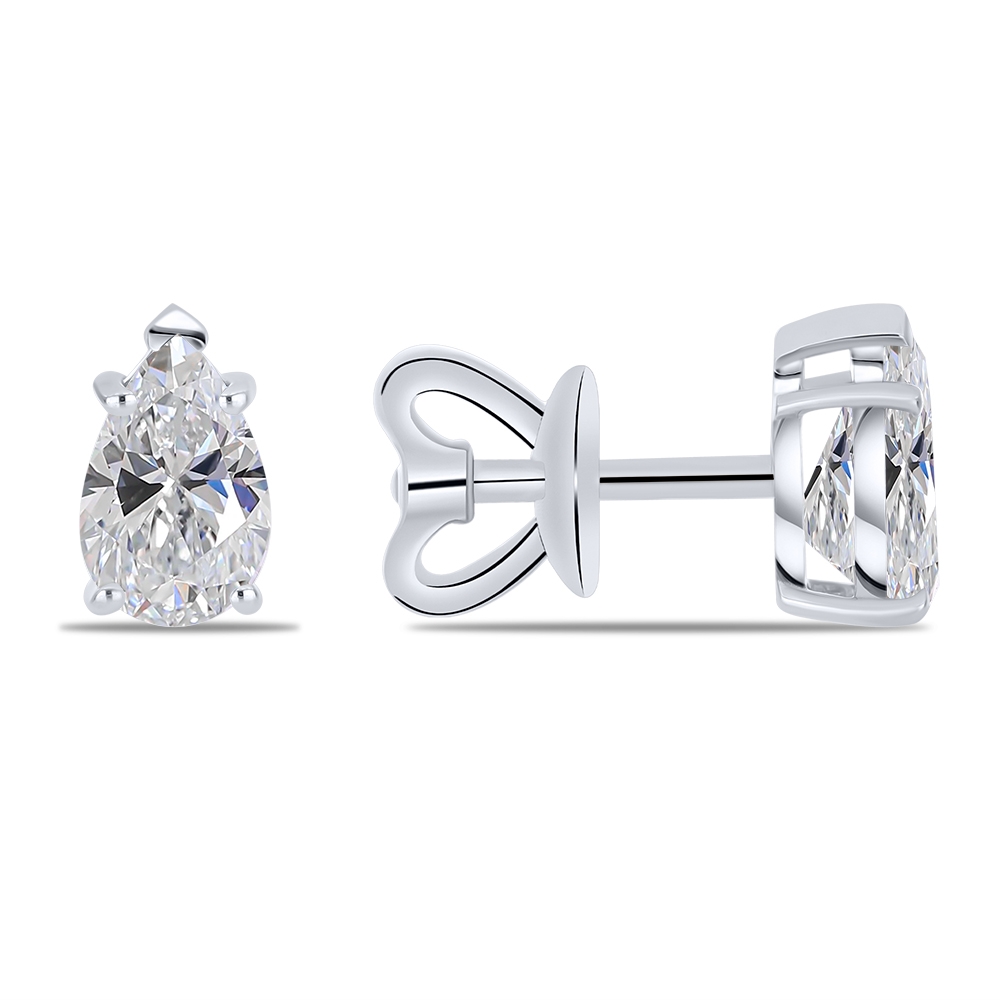 Náušnice z bieleho zlata s kameňmi MOISSANIT