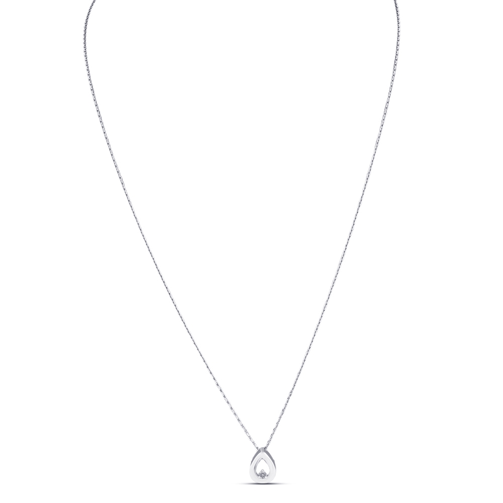 Náhrdelník z bieleho zlata s kameňmi Diamant