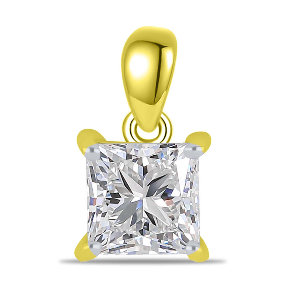 Prívesok zo žltého zlata s kameňmi MOISSANIT