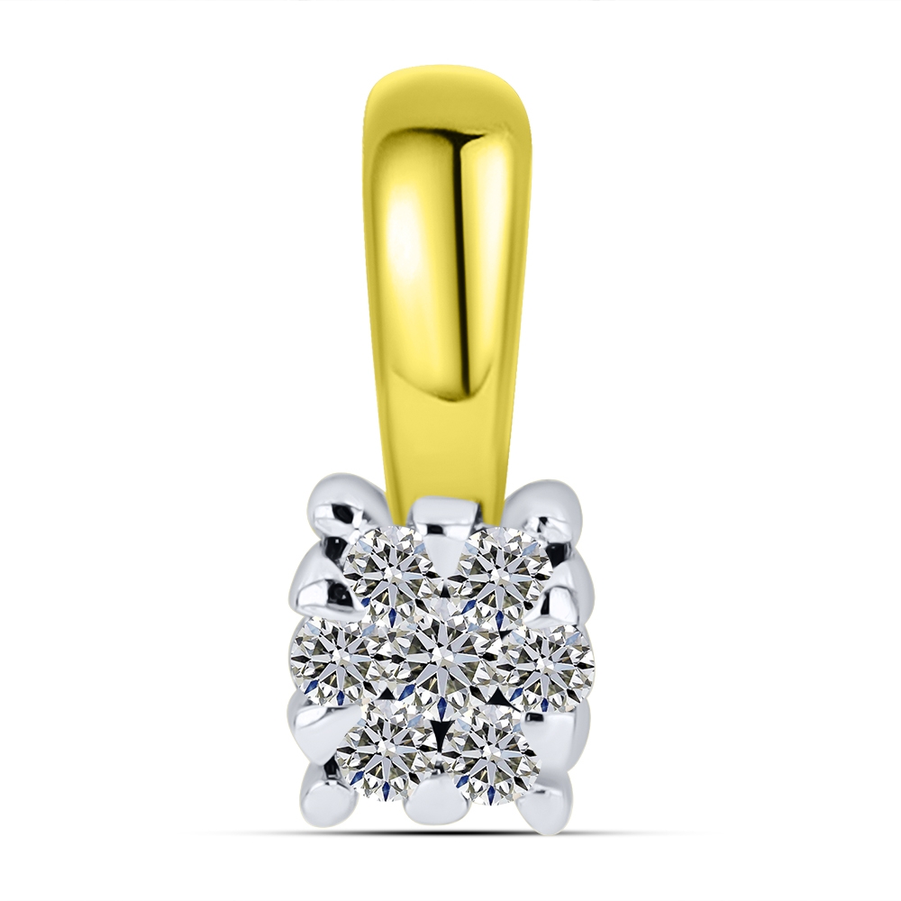 Prívesok z bieleho a zo žltého zlata s kameňmi SYN ZIRKÓN 5A- BIELY