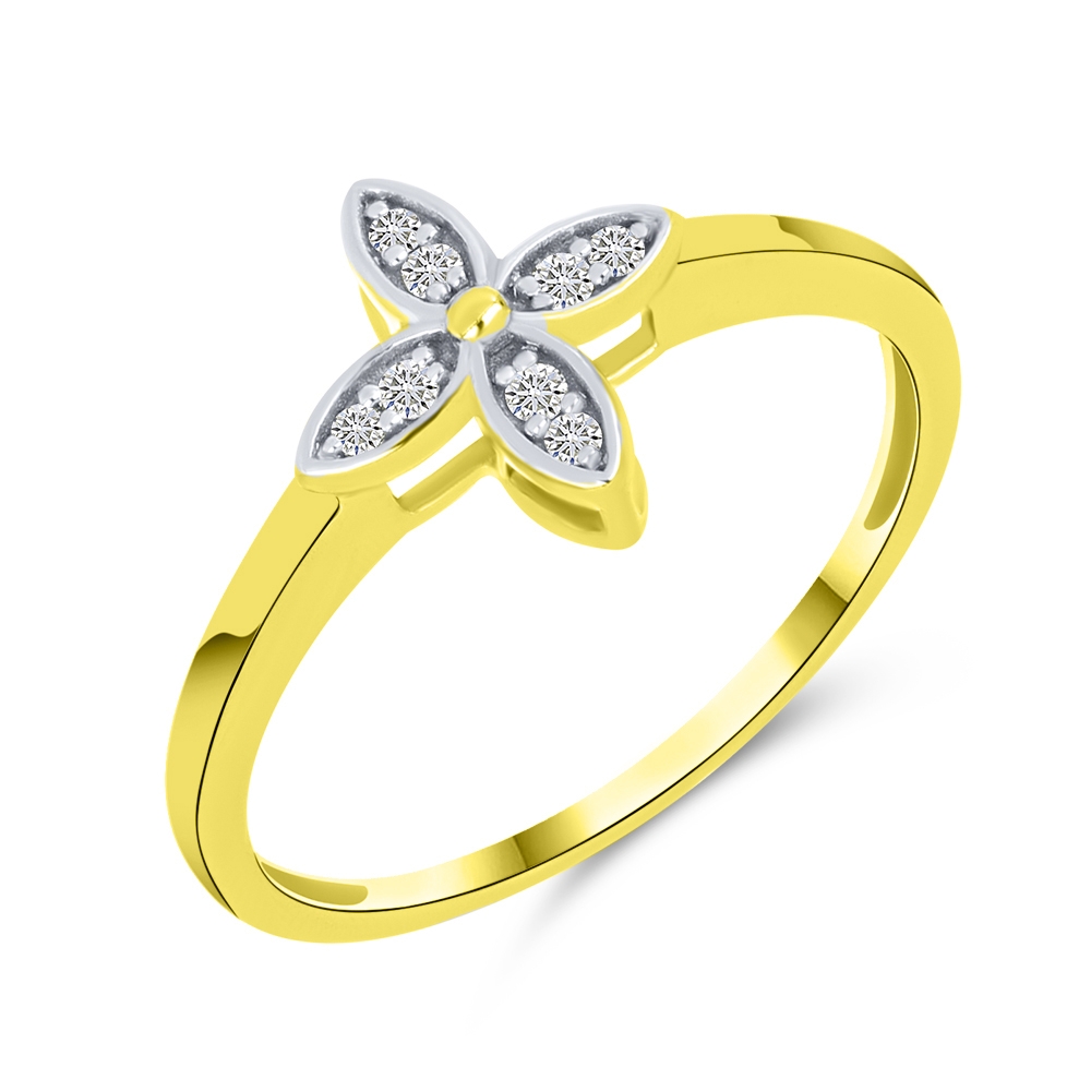 Prsteň zo žltého zlata s kameňmi DIAMANT