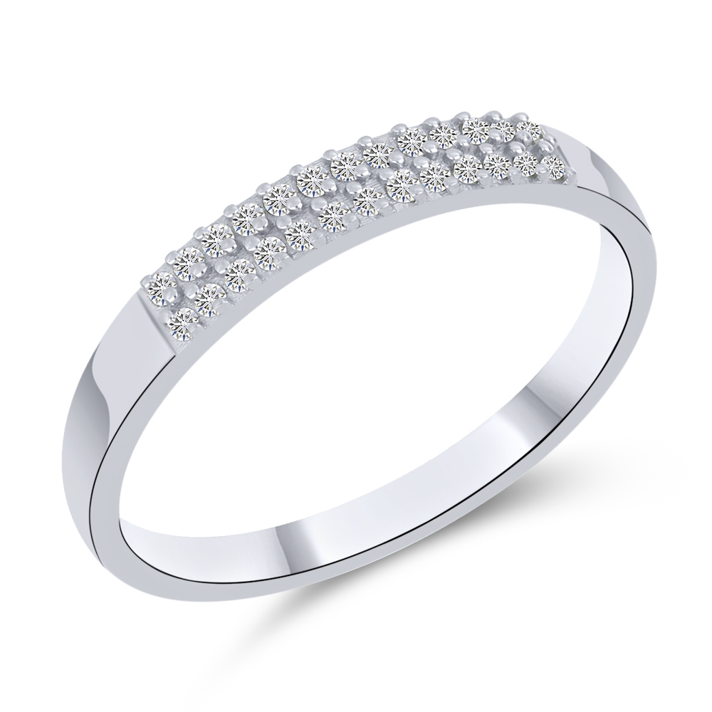 Prsteň z bieleho zlata s kameňmi DIAMANT