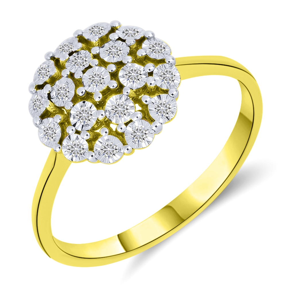 Prsteň zo žltého zlata s kameňmi DIAMANT