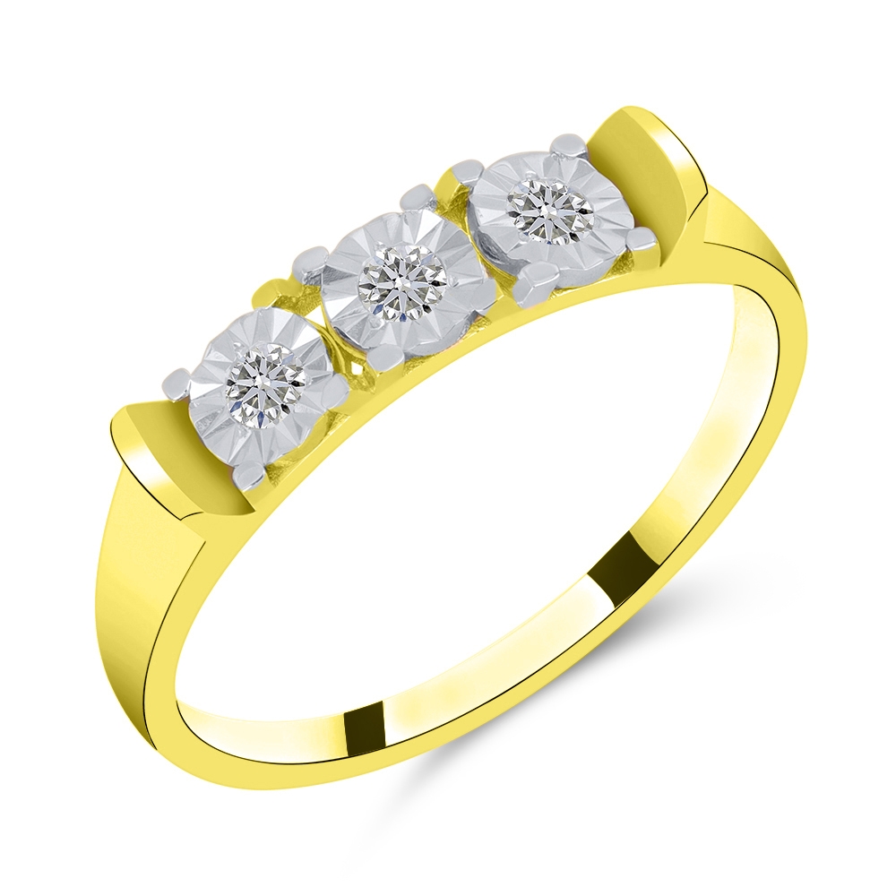 Prsteň zo žltého zlata s kameňmi DIAMANT