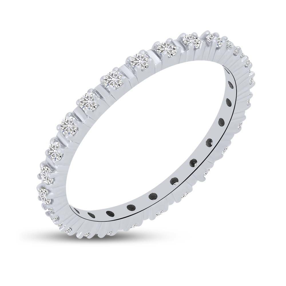 Prsteň z bieleho zlata s kameňmi DIAMANT