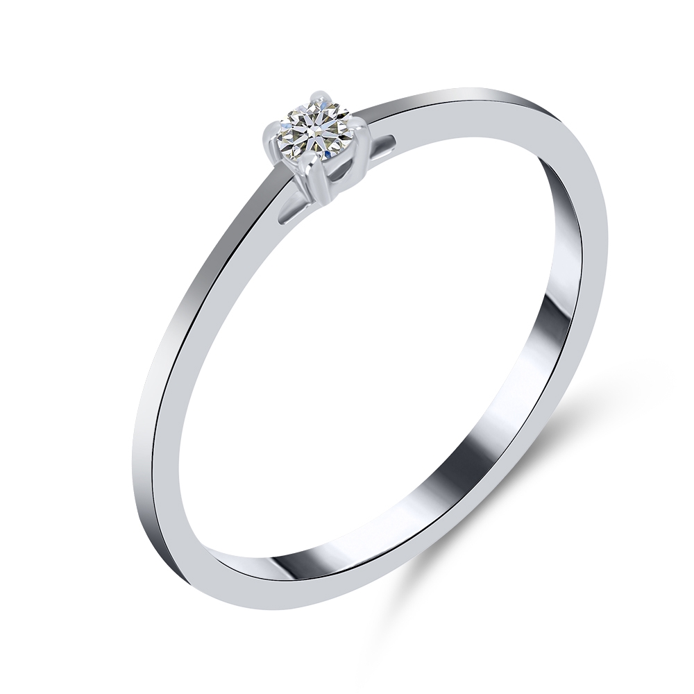 Prsteň z bieleho zlata s kameňmi DIAMANT