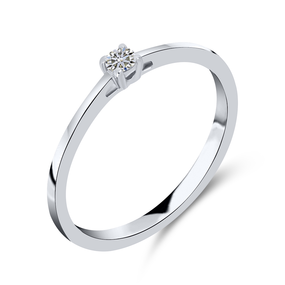 Prsteň z bieleho zlata s kameňmi DIAMANT