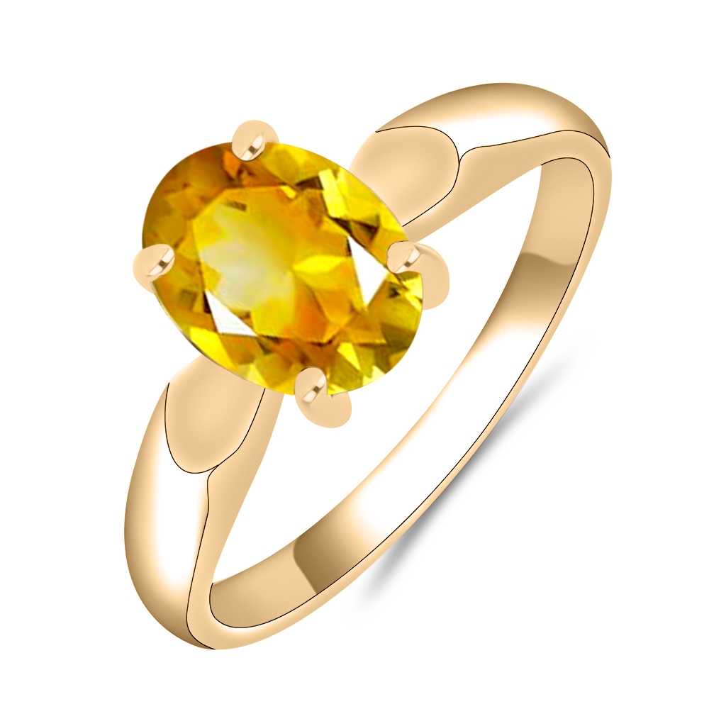 Prsteň z ružového zlata s kameňmi CITRÍN