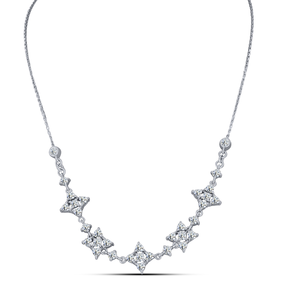 Náhrdelník z bieleho zo striebra s kameňmi SYN ZIRKÓN 5A- BIELY