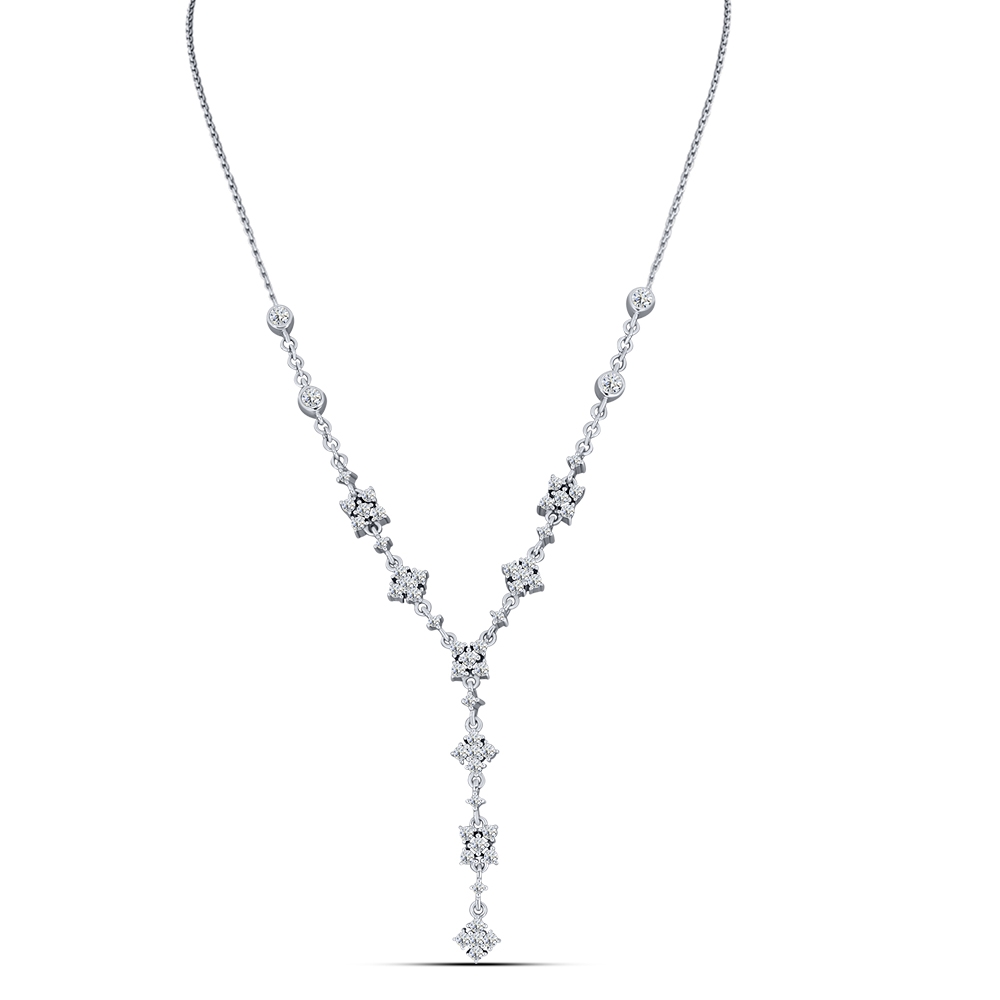 Náhrdelník z bieleho zo striebra s kameňmi SYN ZIRKÓN 5A- BIELY