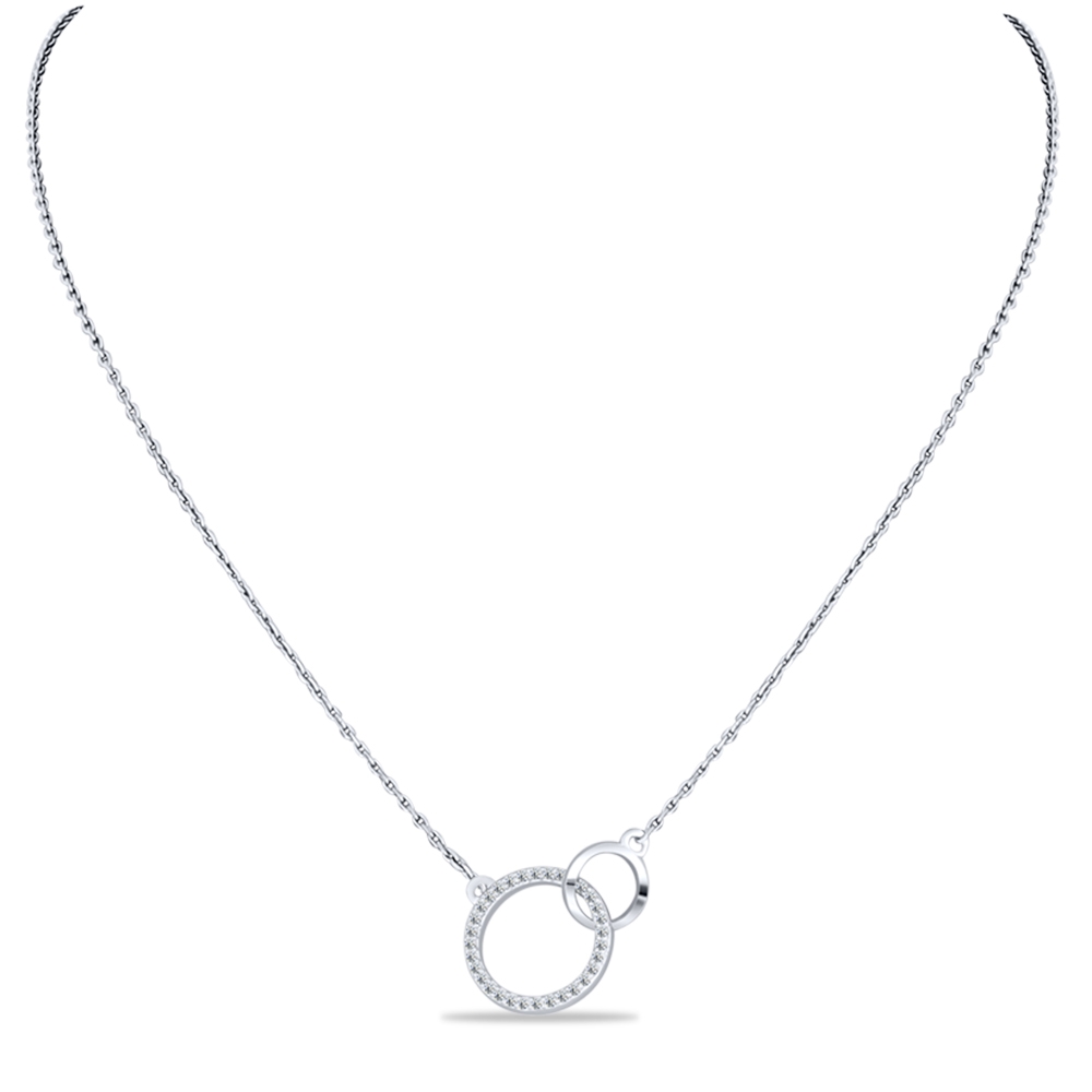 Náhrdelník  zo striebra s kameňmi SYN ZIRKÓN 5A- BIELY