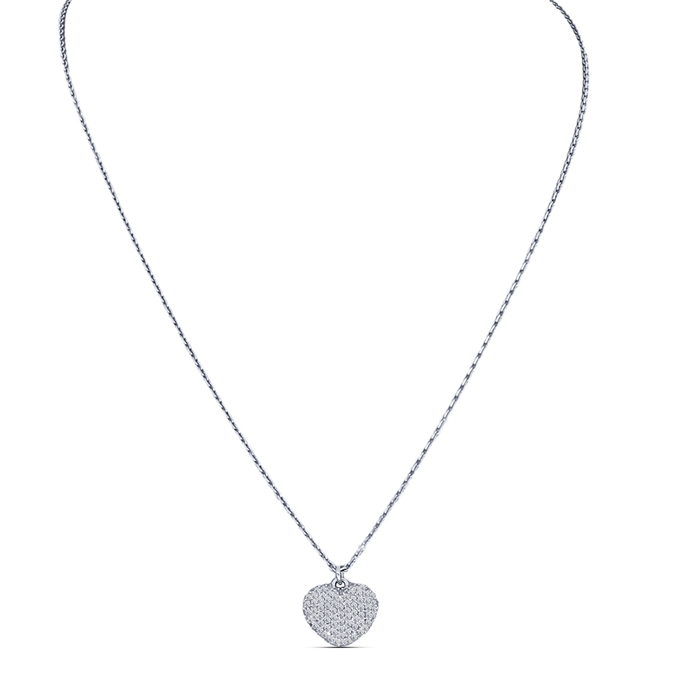 Náhrdelník  zo striebra s kameňmi SYN ZIRKÓN 5A- BIELY