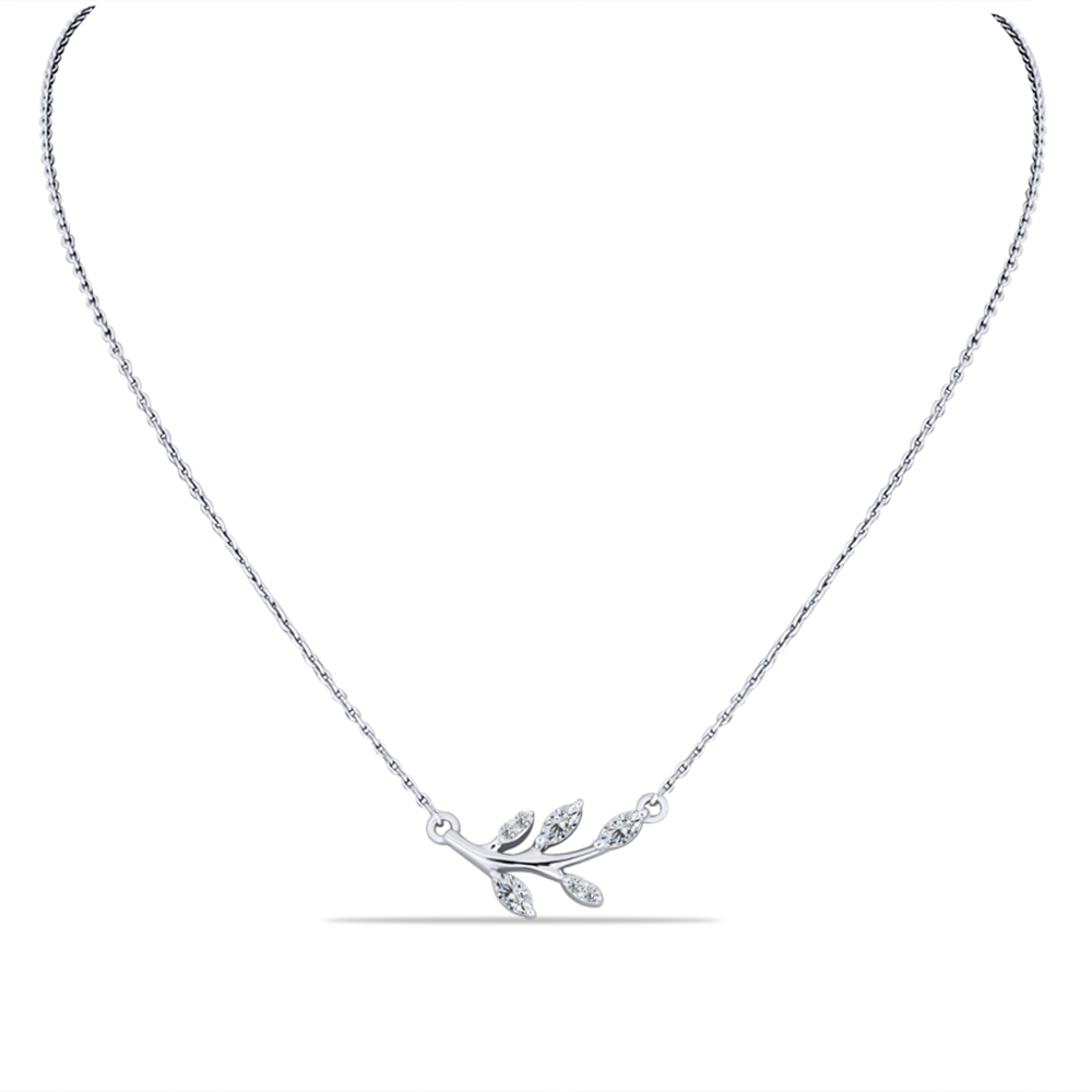 Náhrdelník  zo striebra s kameňmi SYN ZIRKÓN 5A- BIELY