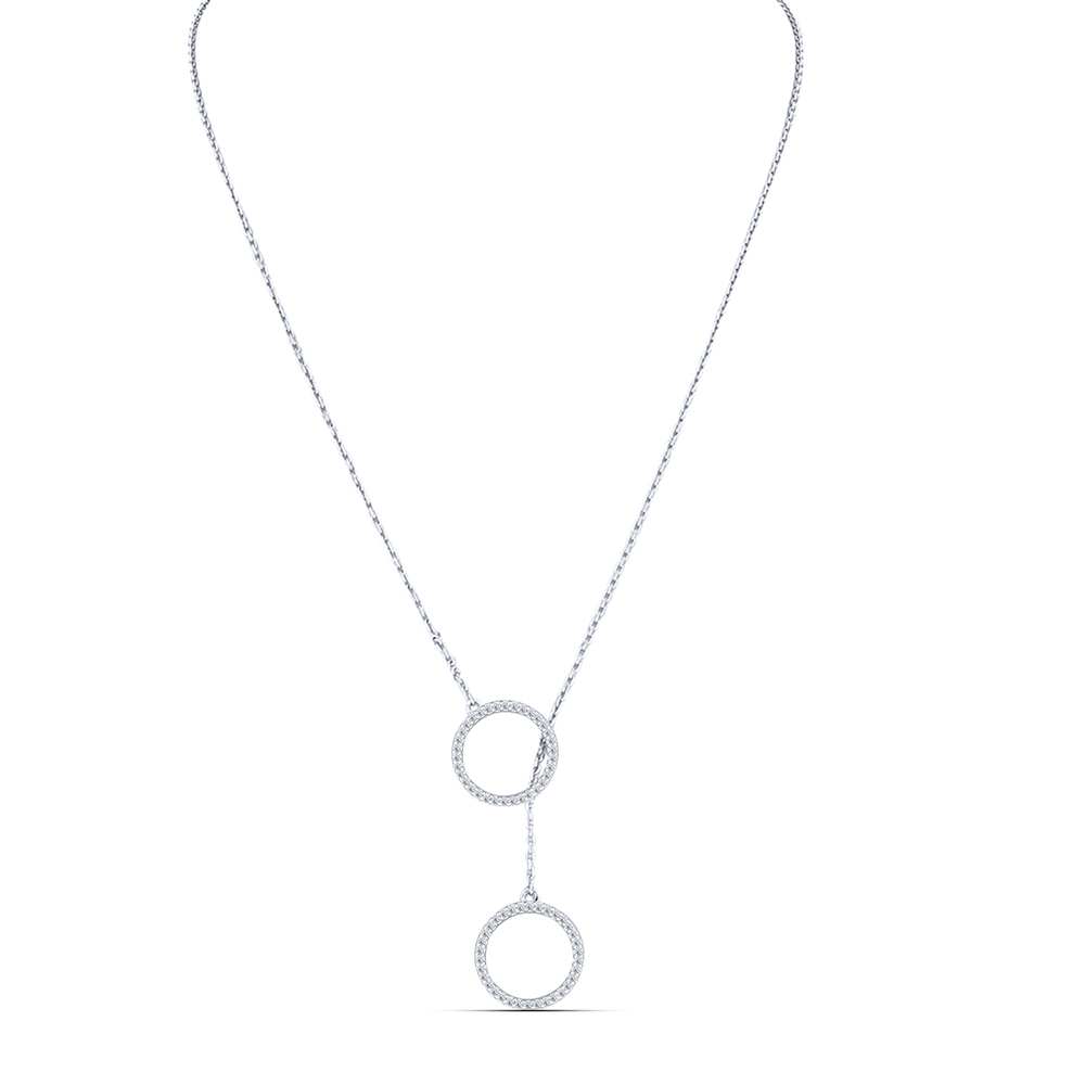 Náhrdelník  zo striebra s kameňmi SYN ZIRKÓN 5A- BIELY