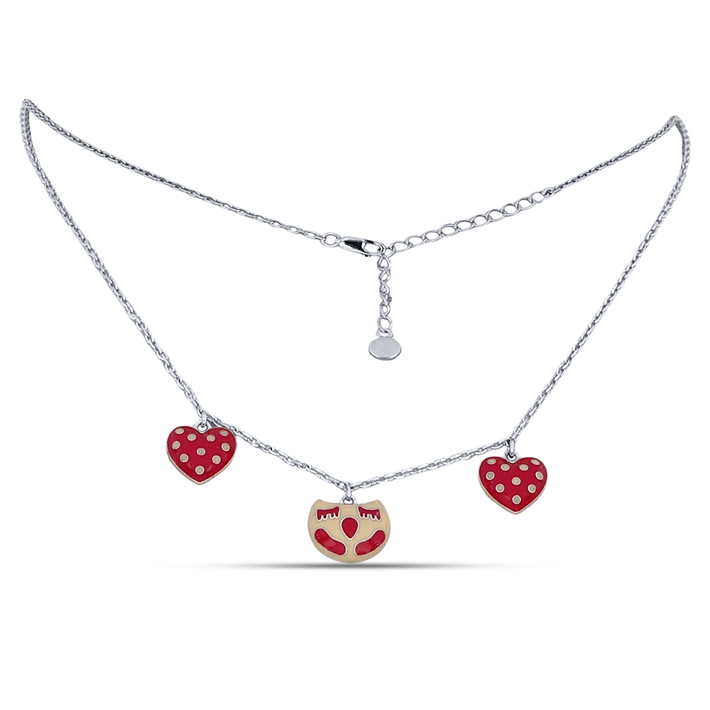 Náhrdelník  zo striebra s kameňmi ENAMEL- RUŽOVÝ