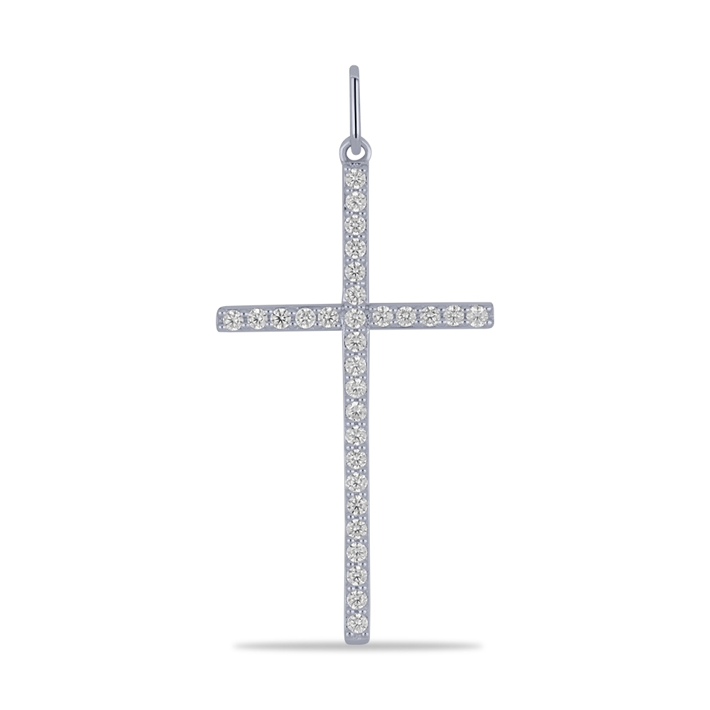 Prívesok z bieleho zlata s kameňmi SYN ZIRKÓN 5A- BIELY