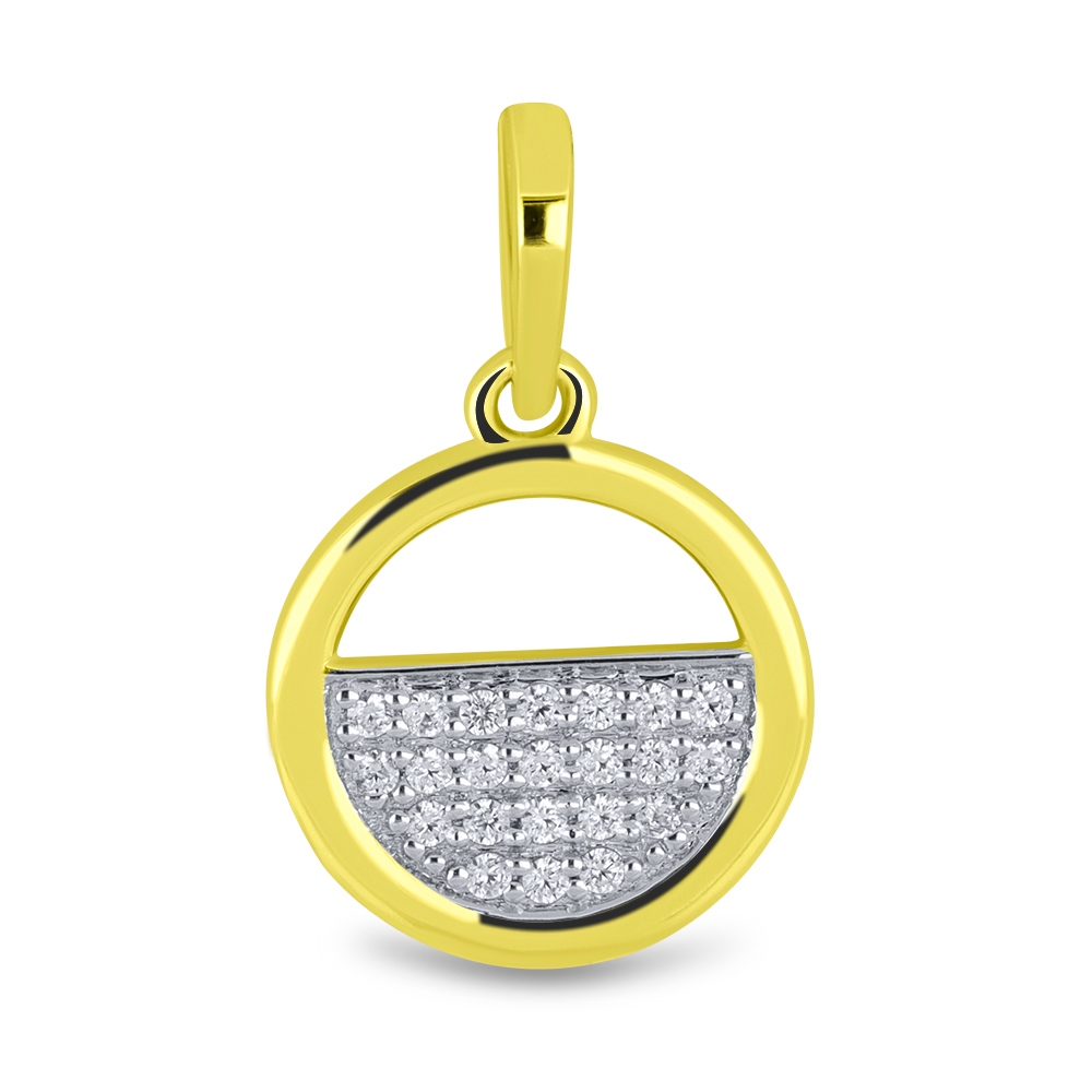 Prívesok zo žltého zlata s kameňmi SYN ZIRKÓN 5A- BIELY