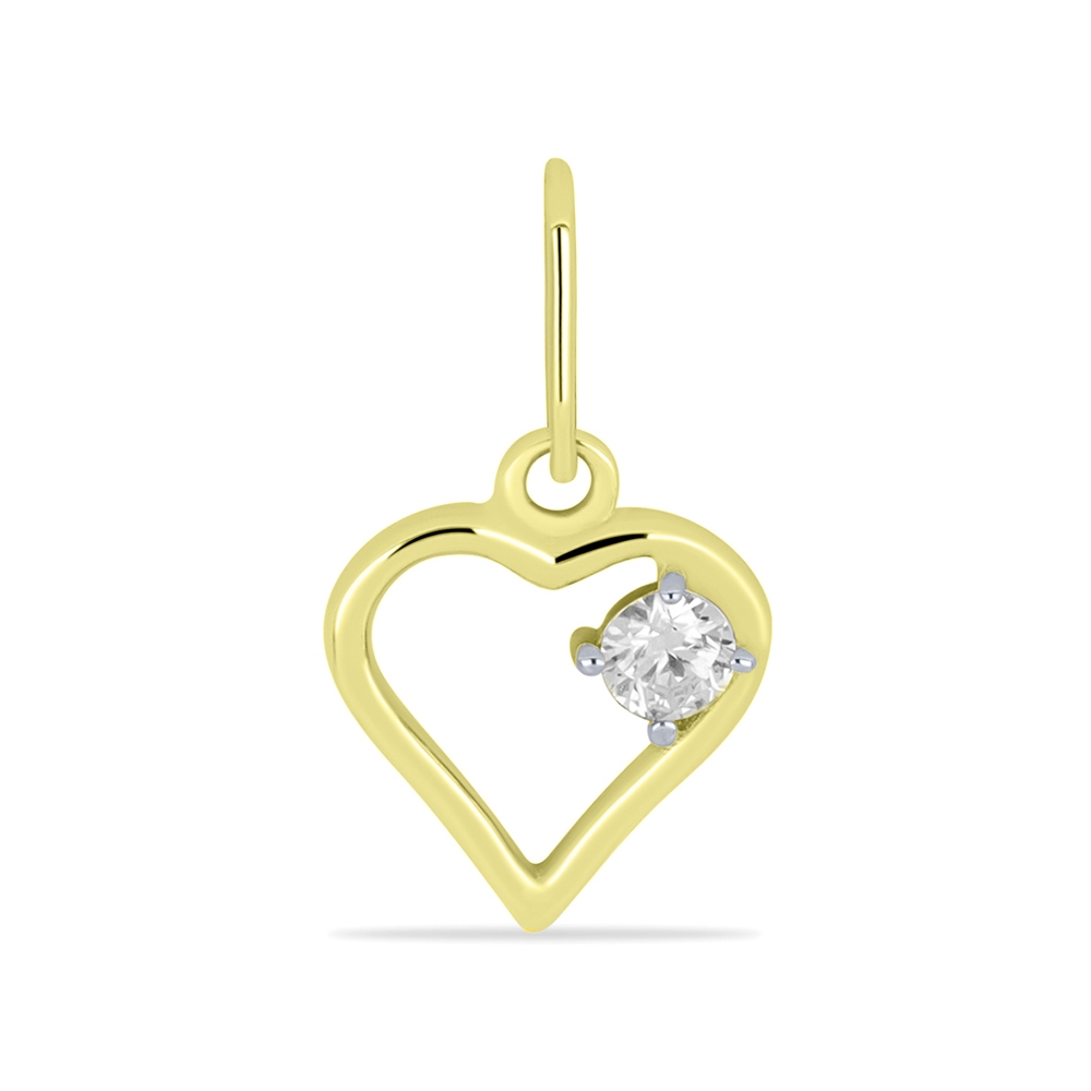 Prívesok zo žltého zlata s kameňmi Bezfarebný kubický zirkón
