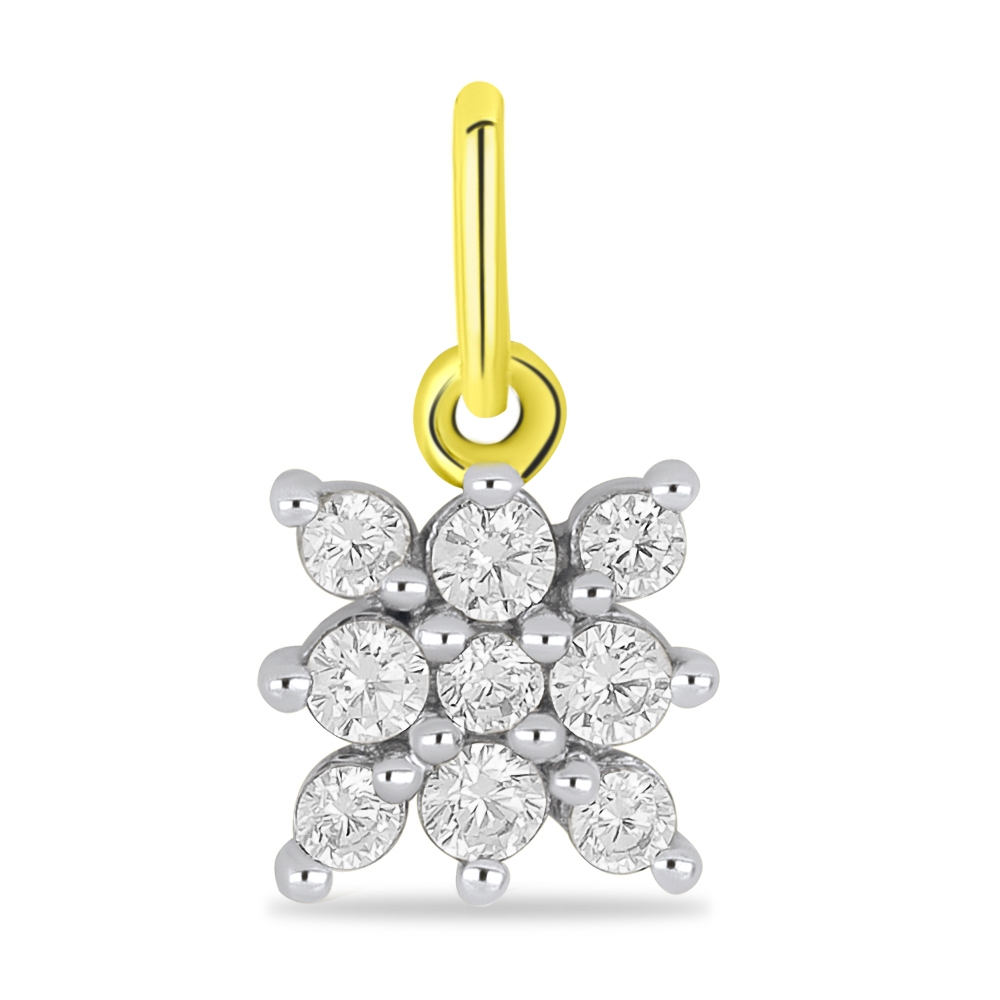 Prívesok zo žltého zlata s kameňmi SYN ZIRKÓN 5A- BIELY