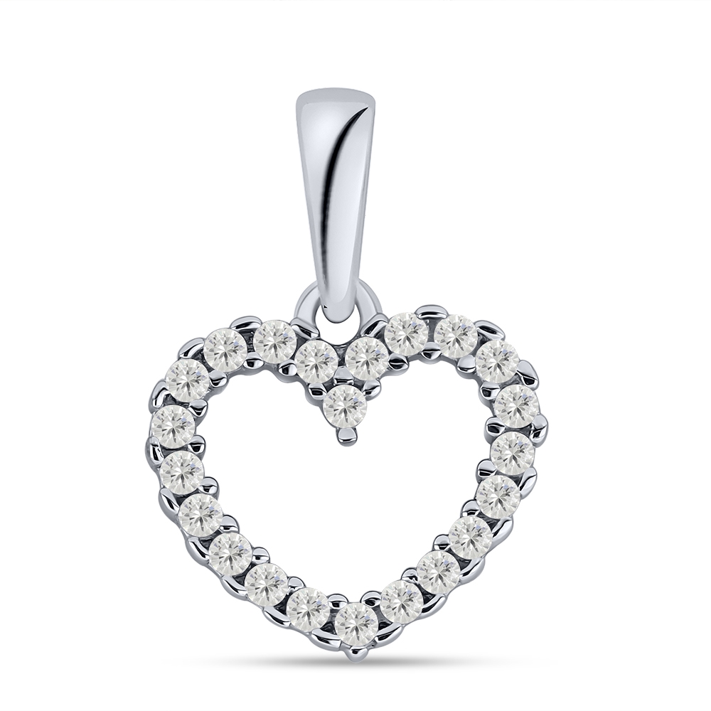 Prívesok  zo striebra s kameňmi SYN ZIRKÓN 5A- BIELY