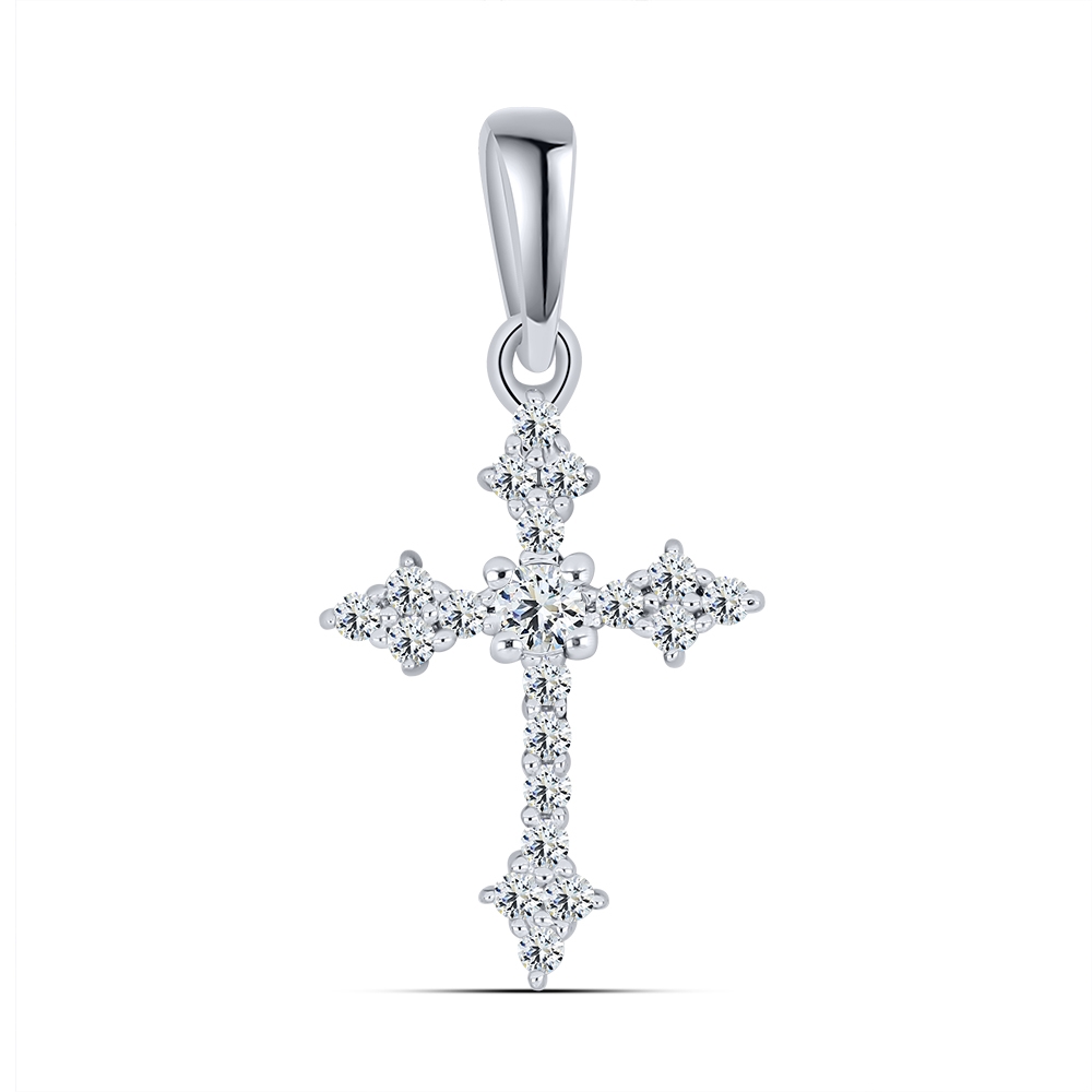 Prívesok  zo striebra s kameňmi SYN ZIRKÓN 5A- BIELY