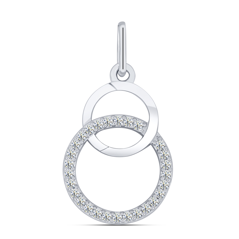 Prívesok  zo striebra s kameňmi SYN ZIRKÓN 5A- BIELY