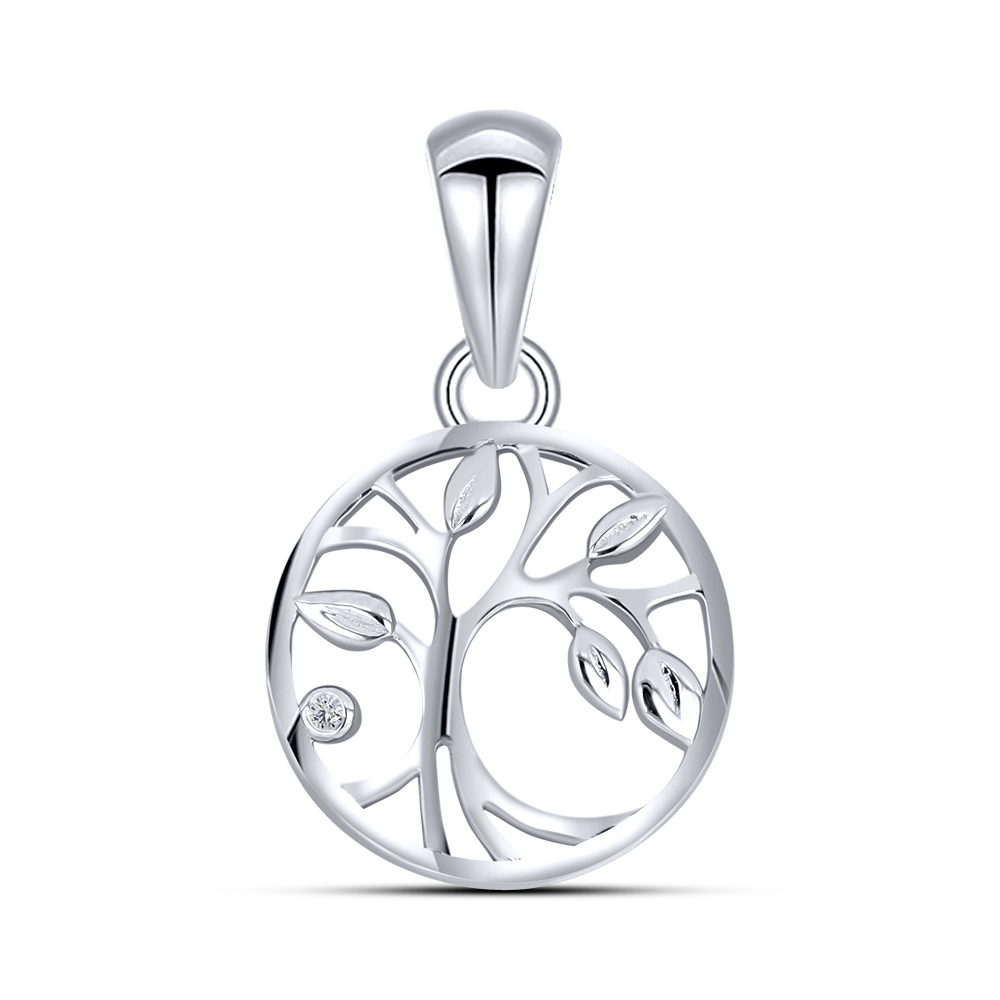 Prívesok  zo striebra s kameňmi SYN ZIRKÓN 5A- BIELY