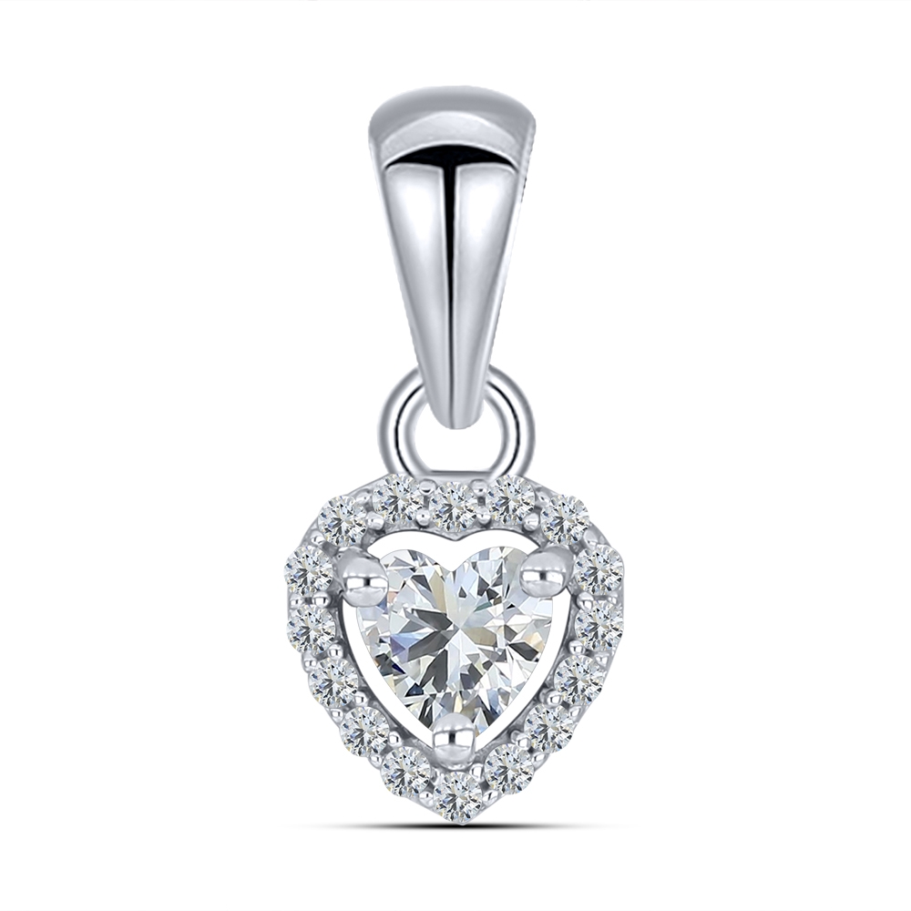 Prívesok  zo striebra s kameňmi SYN ZIRKÓN 5A- BIELY