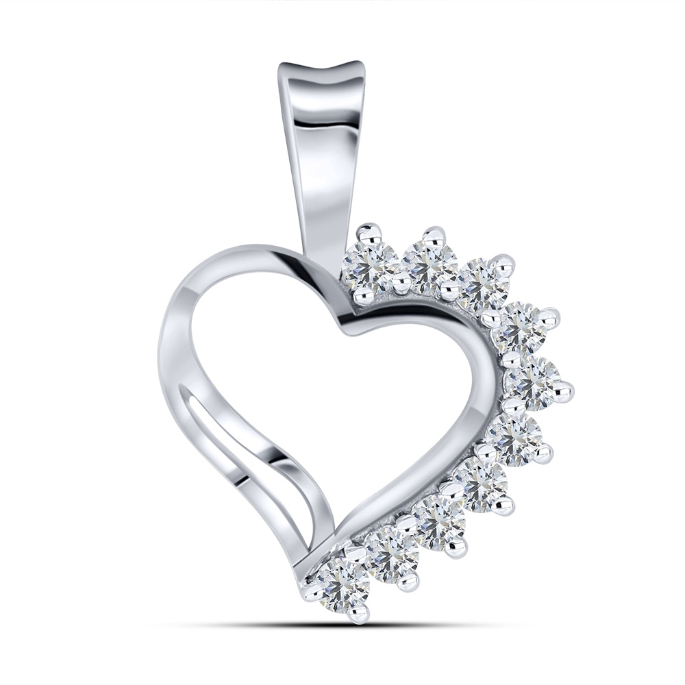 Prívesok  zo striebra s kameňmi SYN ZIRKÓN 5A- BIELY